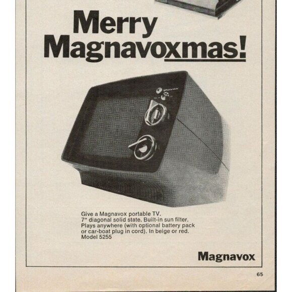 1972 Magnavox Cassette Recorder Clock Radio Portable TV Vintage Print Ad (L1) - Picture 3 of 3